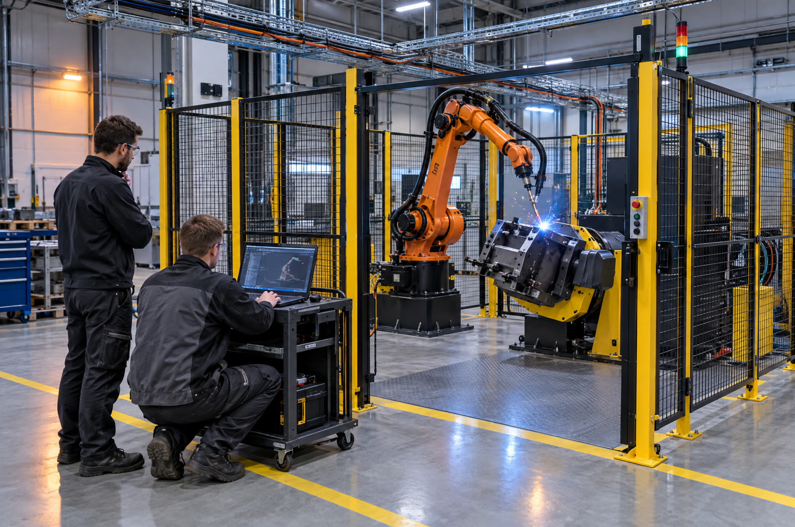 Indienstname van een robotlascel